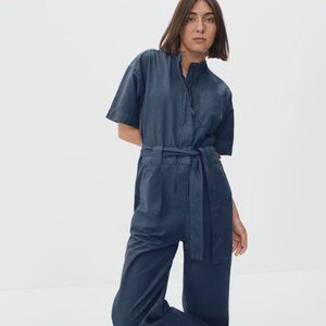 The Fatigue Short-Sleeve Jumpsuit in Atlantic Blue